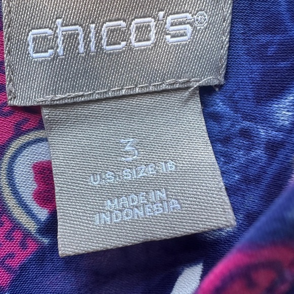 CHICO’S Travelers™ Paisley Maxi Dress Size 16 Long Sleeve Wrinkle Resistant LN - Picture 2 of 9